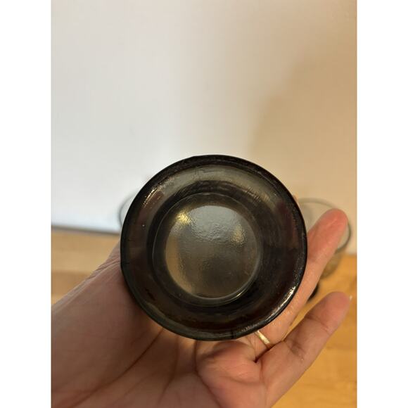 Anthropologie Helianthus Goblets Footed Smoke Color Water Flower Floral Set Of 4 - Picture 5 of 7